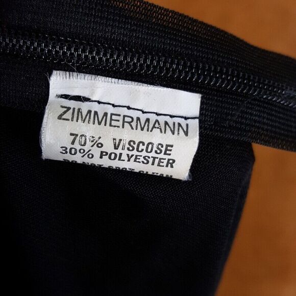 ZIMMERMANN Womens Pants Size 1 Black Wide Leg Semi Sheer Lightweight FLAWED - Picture 10 of 11